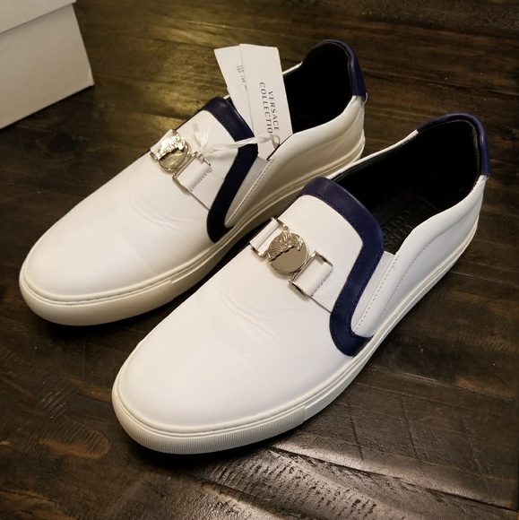 mens white versace shoes